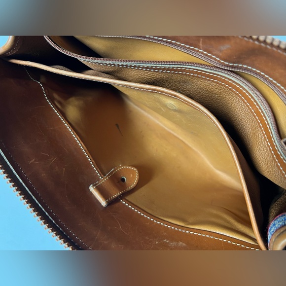 Vintage Dooney & Bourke DB Shell Brown Leather Purse Hand Bag Shoulder Bag - Picture 6 of 10